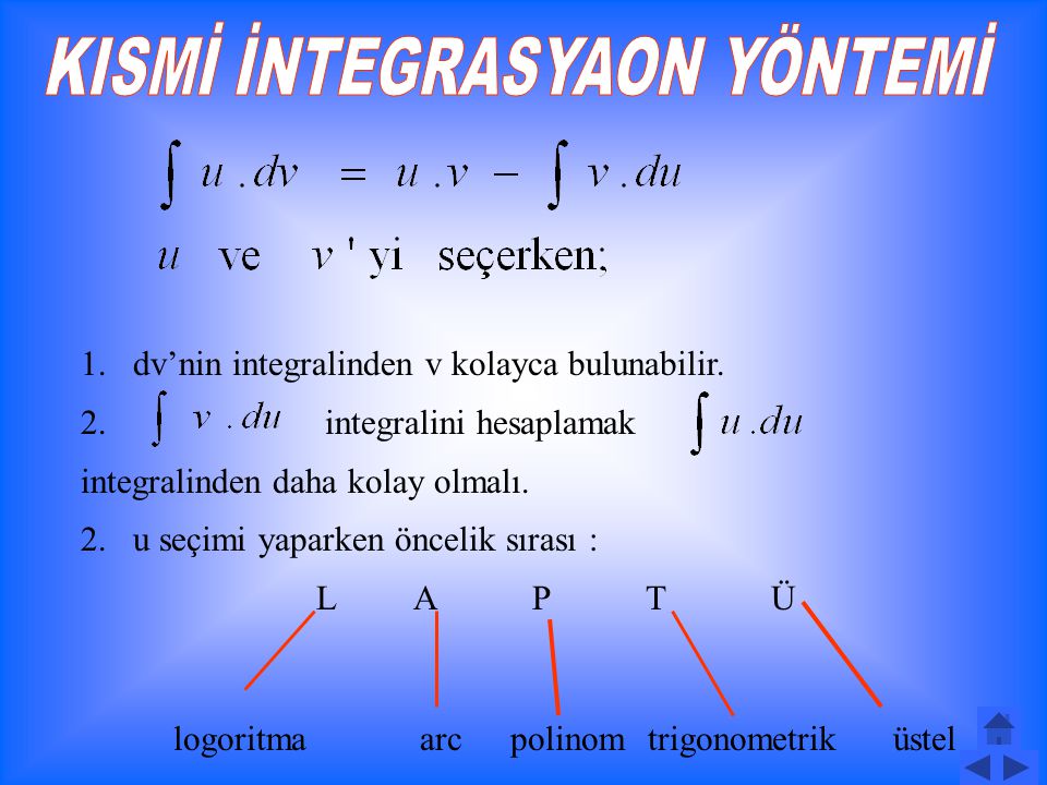 Örnek-14- integralini hesaplayınız. Çözüm:
