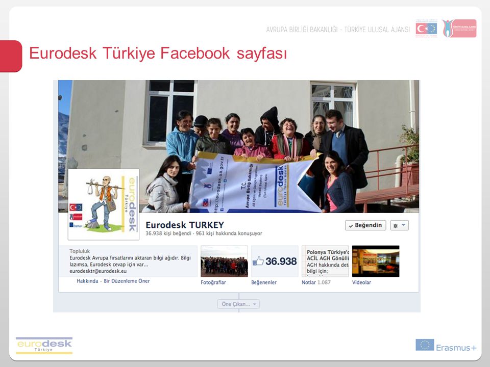 Eurodesk Türkiye Facebook sayfası