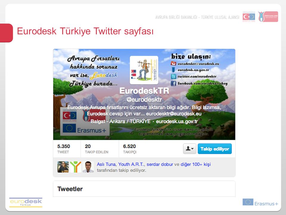 Eurodesk Türkiye Twitter sayfası