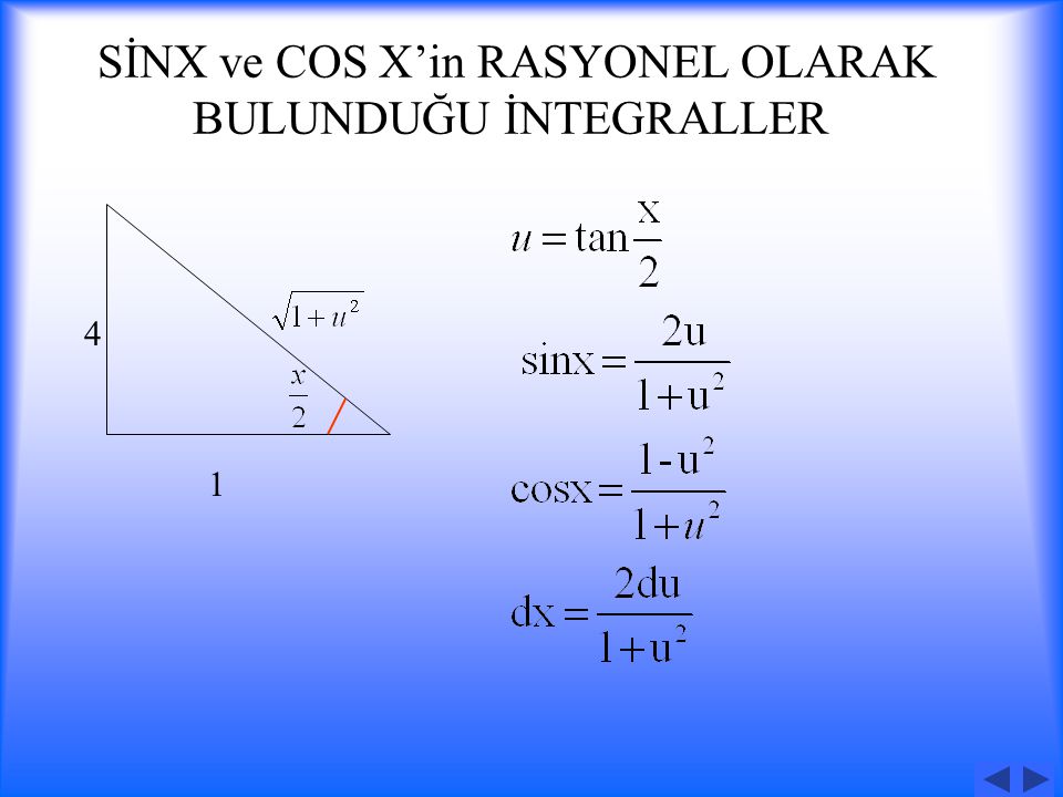Örnek-2- integralini hesaplayınız. Çözüm: