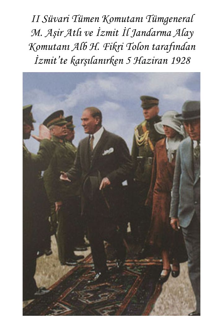 II Süvari Tümen Komutanı Tümgeneral M. Aşir Atlı ve İzmit İl Jandarma Alay Komutanı Alb H.