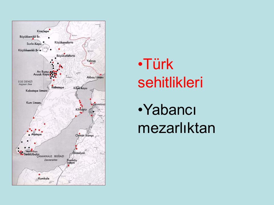 Türk sehitlikleri Yabancı mezarlıktan