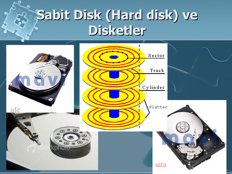 Sabit Disk (Hard disk) ve Disketler sata ide