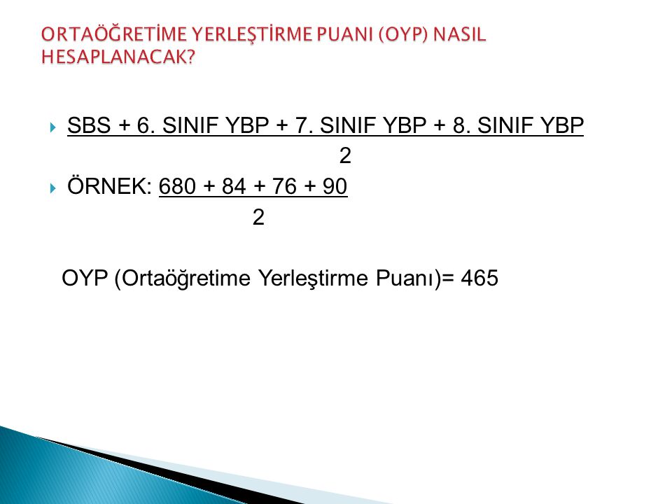  SBS + 6. SINIF YBP + 7. SINIF YBP + 8.