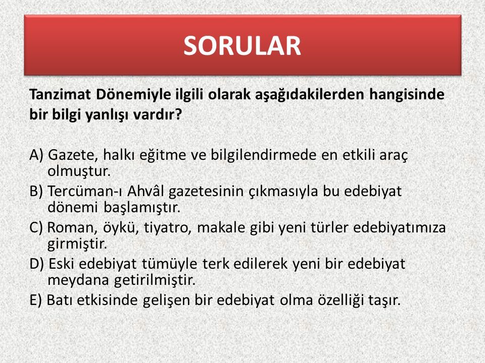 TANZİMAT EDEBİYATI TANZİMAT EDEBİYATI. - Ppt Indir