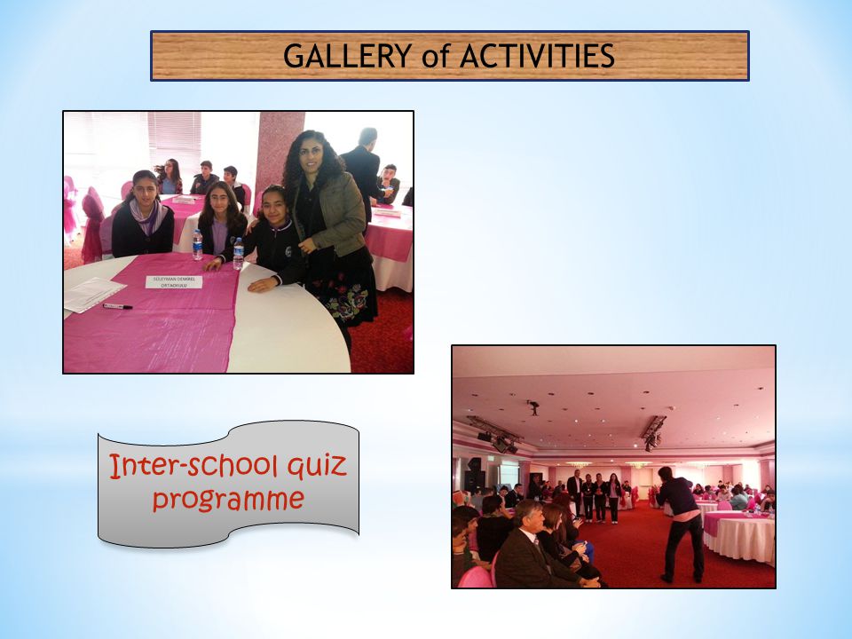 Inter-school quiz programme GALLERY of ACTIVITIES