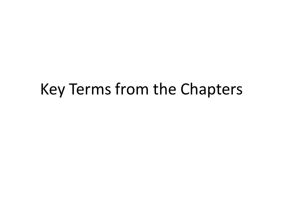 Key Terms from the Chapters