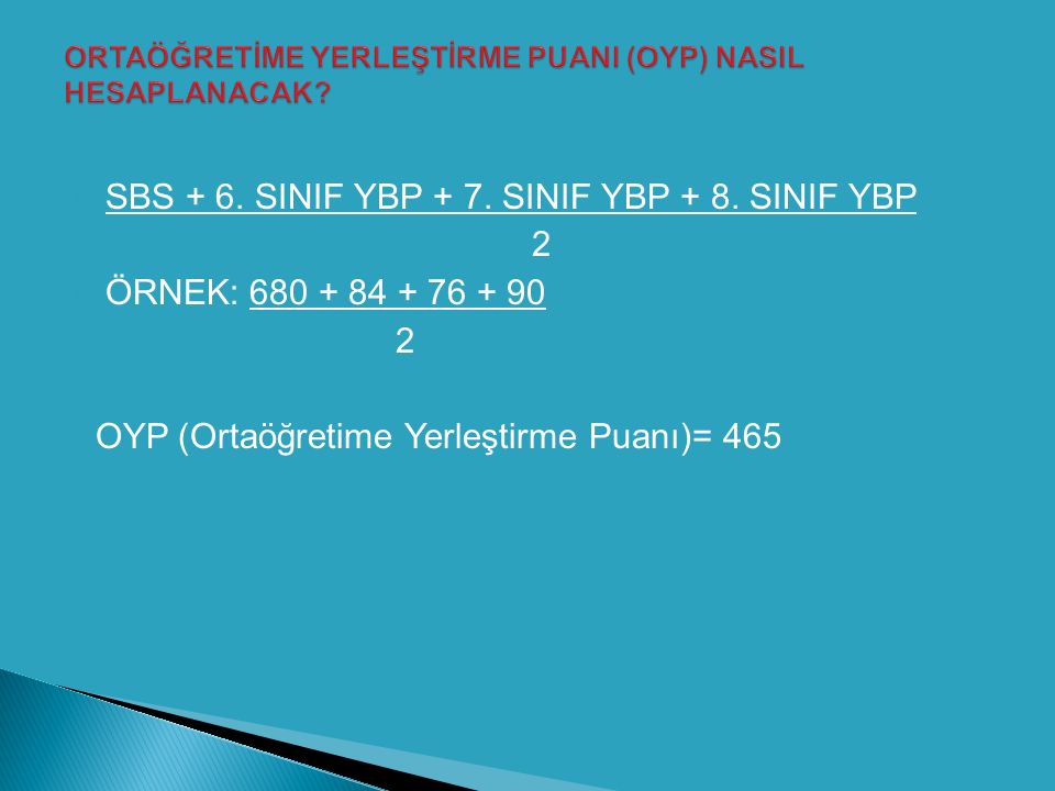  SBS + 6. SINIF YBP + 7. SINIF YBP + 8.