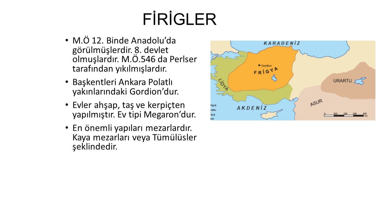 FİRİGLER M.Ö 12. Binde Anadolu’da görülmüşlerdir.