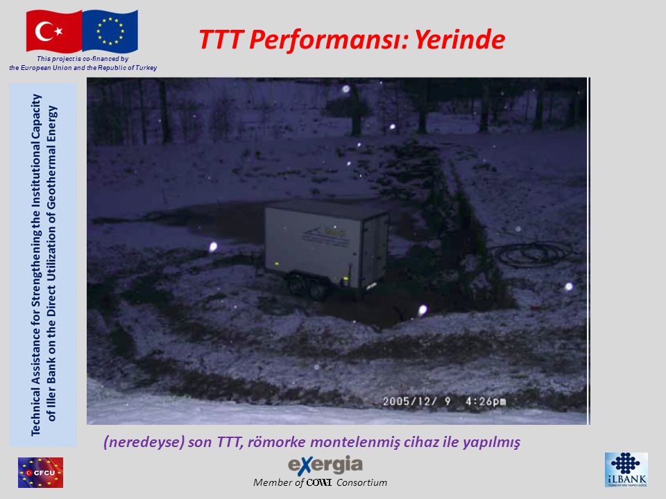 Member of Consortium This project is co-financed by the European Union and the Republic of Turkey TTT Performansı: Yerinde (neredeyse) son TTT, römorke montelenmiş cihaz ile yapılmış