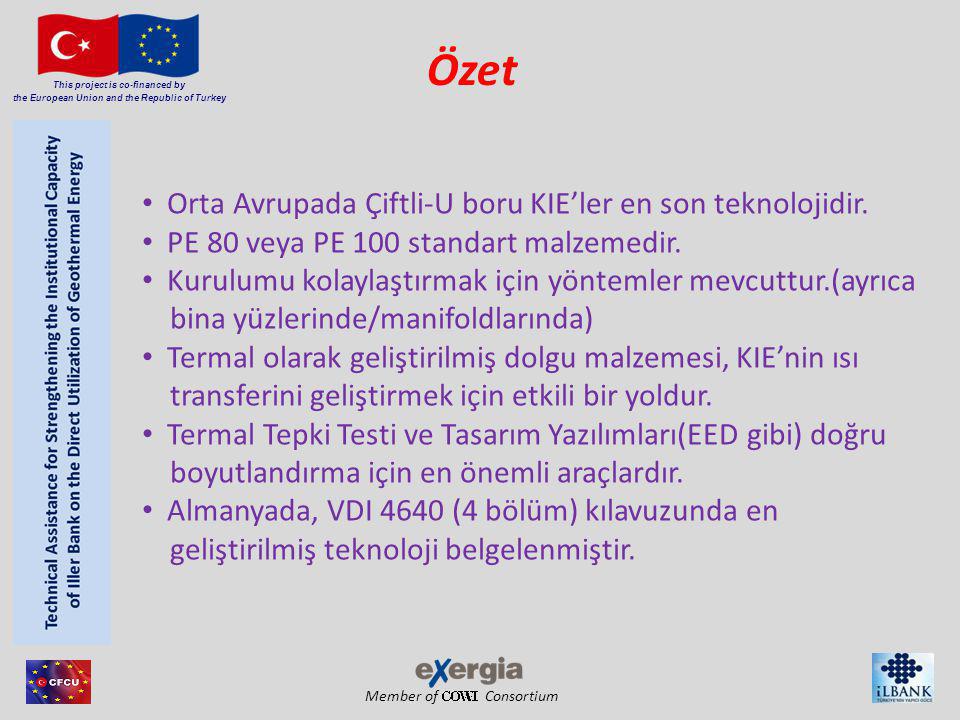 Member of Consortium This project is co-financed by the European Union and the Republic of Turkey Özet • Orta Avrupada Çiftli-U boru KIE’ler en son teknolojidir.