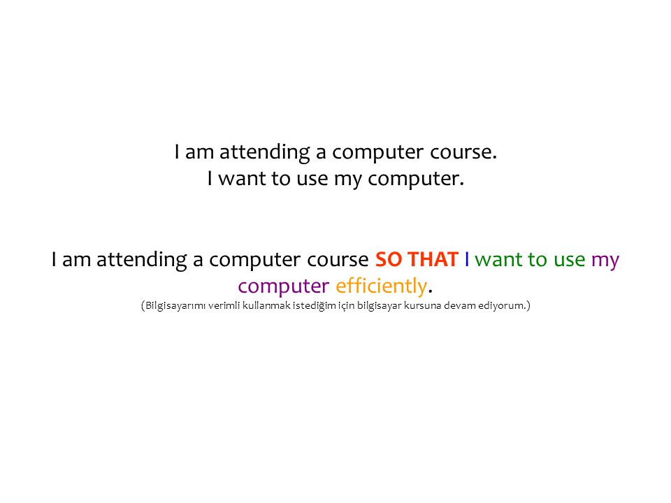 I am attending a computer course. I want to use my computer.