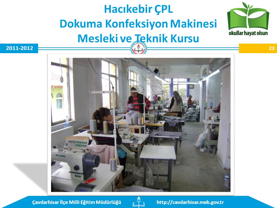 İlçe Milli Eğitim Müdürlüğü Hacıkebir ÇPL Dokuma Konfeksiyon Makinesi Mesleki ve Teknik Kursu 23