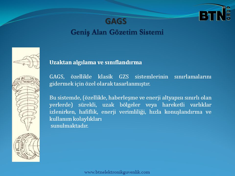 GAGS Uzaktan algılama ve sınıflandırma GAGS, özellikle klasik GZS sistemlerinin sınırlamalarını gidermek için özel olarak tasarlanmıştır.